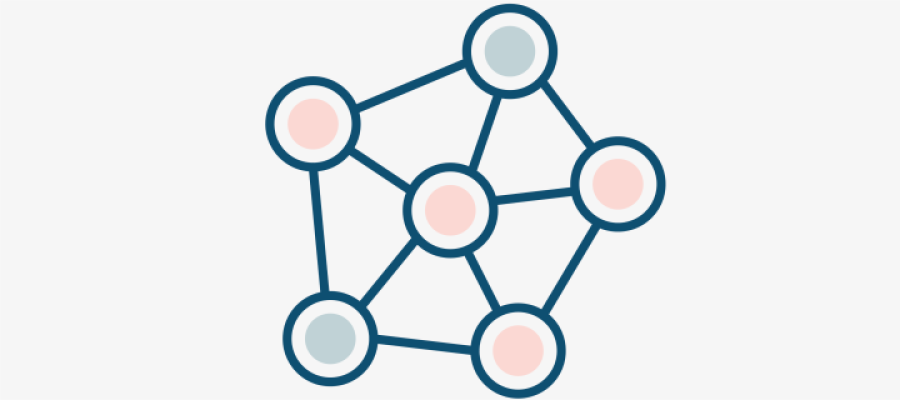 Animated picture of a connection between 6 circles